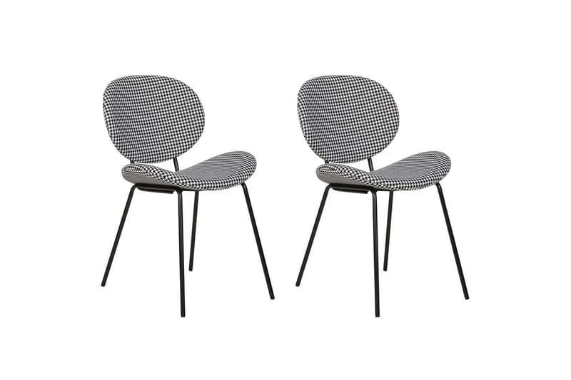 2 ruokatuolin setti Luana - Musta, valkoinen/polyesteri - Huonekalut - Tuoli & nojatuoli - Ruokapöydän tuolit