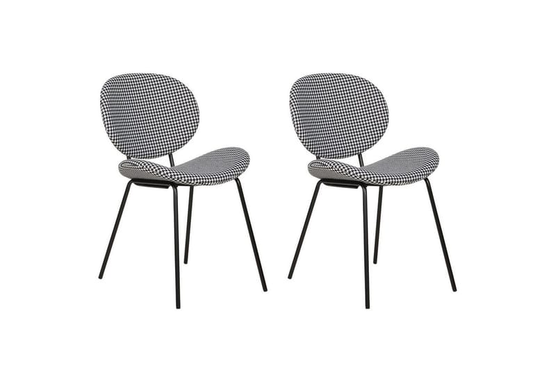 2 ruokatuolin setti Luana - Musta, valkoinen/polyesteri - Huonekalut - Tuoli & nojatuoli - Ruokapöydän tuolit