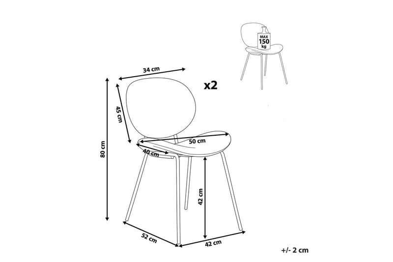 2 ruokatuolin setti Luana - Musta/Bouclé - Huonekalut - Tuoli & nojatuoli - Ruokapöydän tuolit