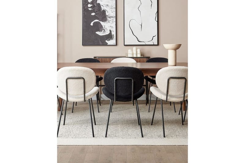 2 ruokatuolin setti Luana - Musta/Bouclé - Huonekalut - Tuoli & nojatuoli - Ruokapöydän tuolit