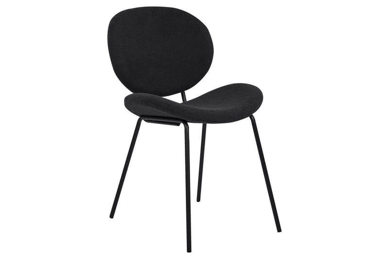 2 ruokatuolin setti Luana - Musta/Bouclé - Huonekalut - Tuoli & nojatuoli - Ruokapöydän tuolit