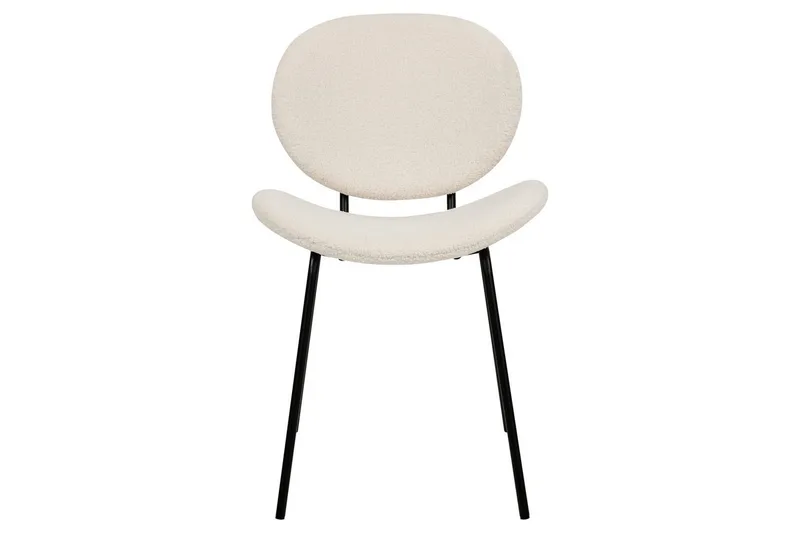 2 ruokatuolin setti Luana - Valkoinen, Musta/Bouclé - Huonekalut - Tuoli & nojatuoli - Ruokapöydän tuolit