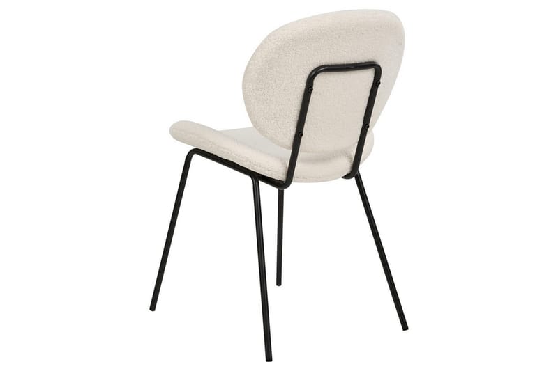 2 ruokatuolin setti Luana - Valkoinen, Musta/Bouclé - Huonekalut - Tuoli & nojatuoli - Ruokapöydän tuolit