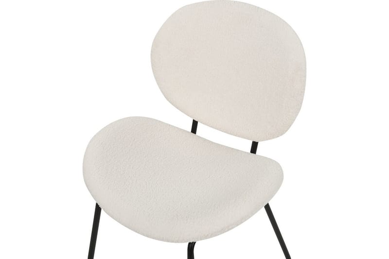 2 ruokatuolin setti Luana - Valkoinen, Musta/Bouclé - Huonekalut - Tuoli & nojatuoli - Ruokapöydän tuolit