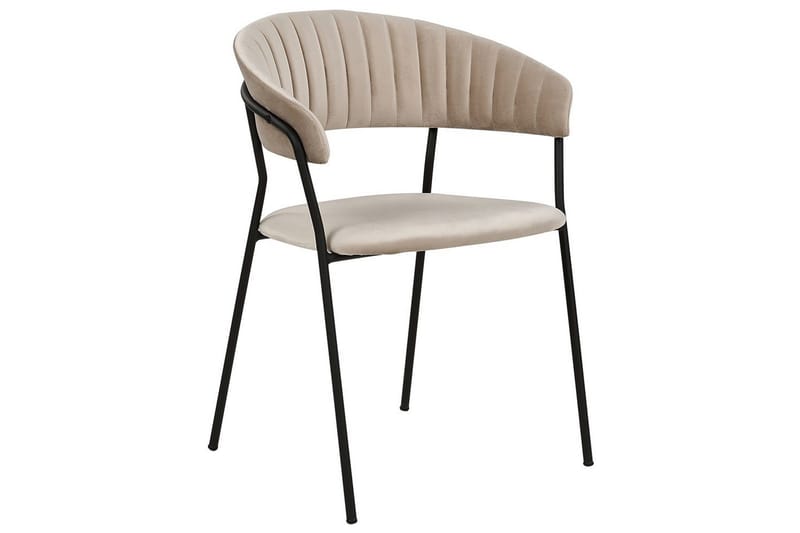 2 ruokatuolin setti Mariposa - Beige, musta/Sametti - Huonekalut - Tuoli & nojatuoli - Ruokapöydän tuolit