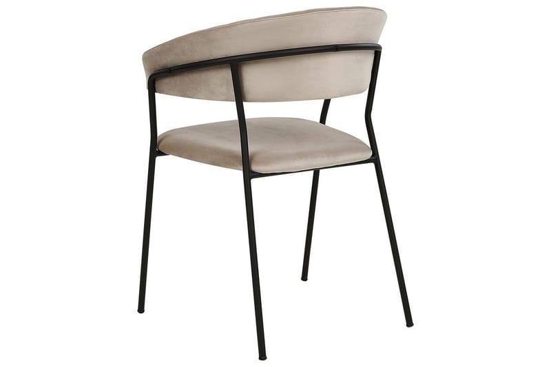 2 ruokatuolin setti Mariposa - Beige, musta/Sametti - Huonekalut - Tuoli & nojatuoli - Ruokapöydän tuolit