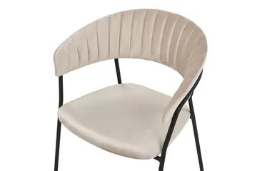 2 ruokatuolin setti Mariposa - Beige, musta/Sametti - Huonekalut - Tuoli & nojatuoli - Ruokapöydän tuolit