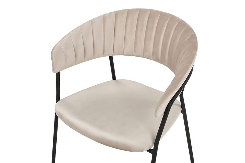2 ruokatuolin setti Mariposa - Beige, musta/Sametti - Huonekalut - Tuoli & nojatuoli - Ruokapöydän tuolit
