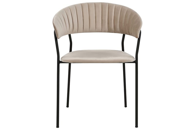 2 ruokatuolin setti Mariposa - Beige, musta/Sametti - Huonekalut - Tuoli & nojatuoli - Ruokapöydän tuolit