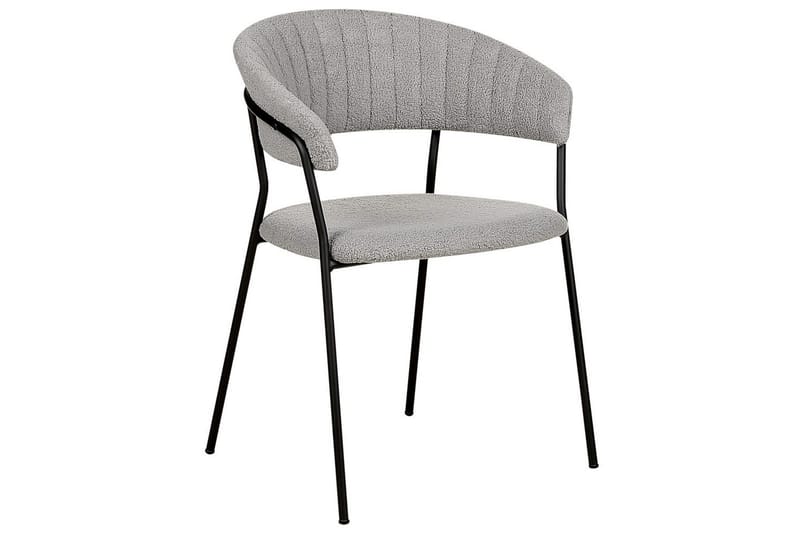 2 ruokatuolin setti Mariposa - Harmaa, musta/Bouclé - Huonekalut - Tuoli & nojatuoli - Ruokapöydän tuolit