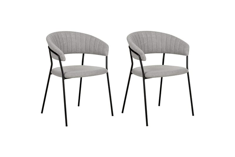2 ruokatuolin setti Mariposa - Harmaa, musta/Bouclé - Huonekalut - Tuoli & nojatuoli - Ruokapöydän tuolit