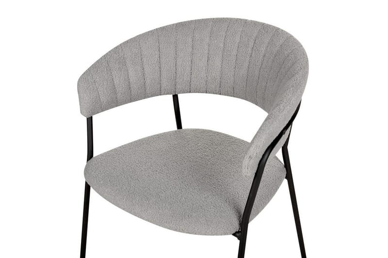 2 ruokatuolin setti Mariposa - Harmaa, musta/Bouclé - Huonekalut - Tuoli & nojatuoli - Ruokapöydän tuolit
