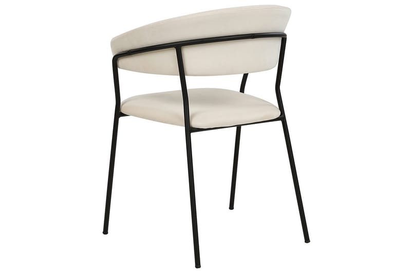 2 ruokatuolin setti Mariposa - Kermanvalkoinen, Musta/Sametti - Huonekalut - Tuoli & nojatuoli - Ruokapöydän tuolit