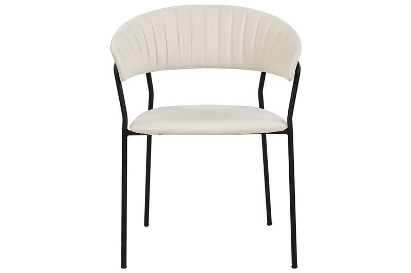 2 ruokatuolin setti Mariposa - Kermanvalkoinen, Musta/Sametti - Huonekalut - Tuoli & nojatuoli - Ruokapöydän tuolit