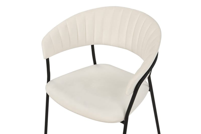 2 ruokatuolin setti Mariposa - Kermanvalkoinen, Musta/Sametti - Huonekalut - Tuoli & nojatuoli - Ruokapöydän tuolit