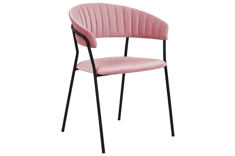 2 ruokatuolin setti Mariposa - Vaaleanpunainen, musta/sametti - Huonekalut - Tuoli & nojatuoli - Ruokapöydän tuolit
