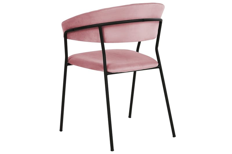 2 ruokatuolin setti Mariposa - Vaaleanpunainen, musta/sametti - Huonekalut - Tuoli & nojatuoli - Ruokapöydän tuolit