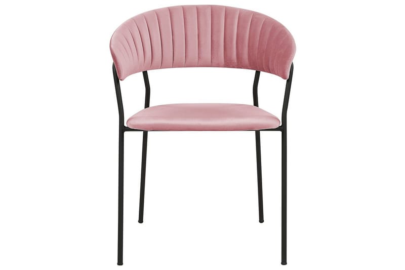 2 ruokatuolin setti Mariposa - Vaaleanpunainen, musta/sametti - Huonekalut - Tuoli & nojatuoli - Ruokapöydän tuolit