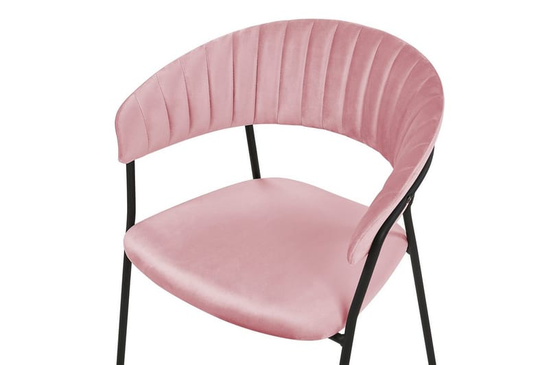 2 ruokatuolin setti Mariposa - Vaaleanpunainen, musta/sametti - Huonekalut - Tuoli & nojatuoli - Ruokapöydän tuolit