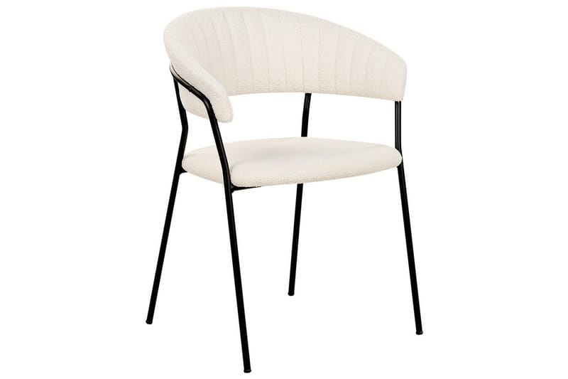 2 ruokatuolin setti Mariposa - Valkoinen, Musta/Bouclé - Huonekalut - Tuoli & nojatuoli - Ruokapöydän tuolit