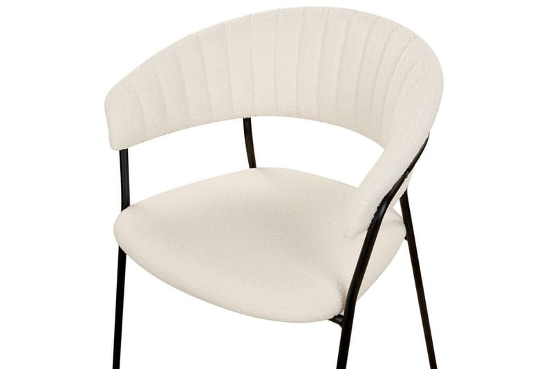 2 ruokatuolin setti Mariposa - Valkoinen, Musta/Bouclé - Huonekalut - Tuoli & nojatuoli - Ruokapöydän tuolit