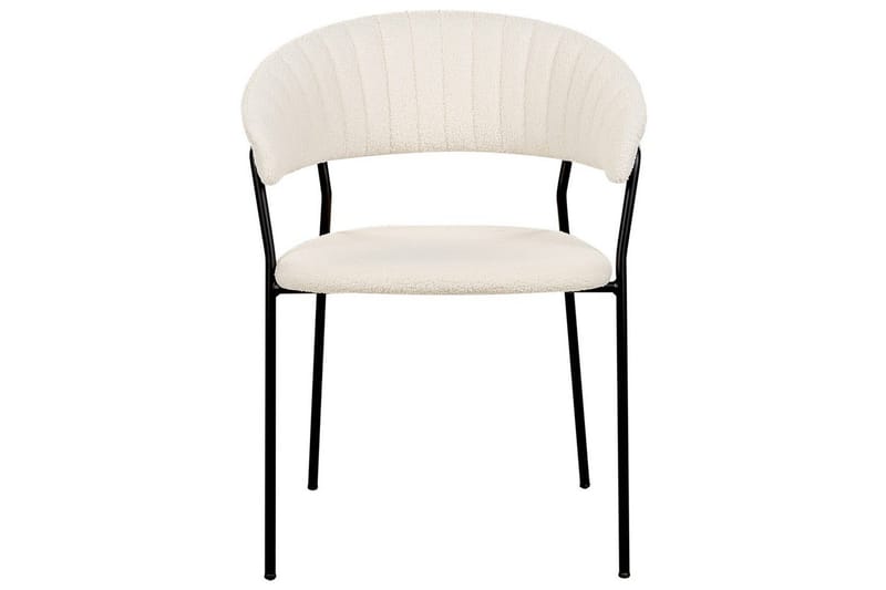 2 ruokatuolin setti Mariposa - Valkoinen, Musta/Bouclé - Huonekalut - Tuoli & nojatuoli - Ruokapöydän tuolit