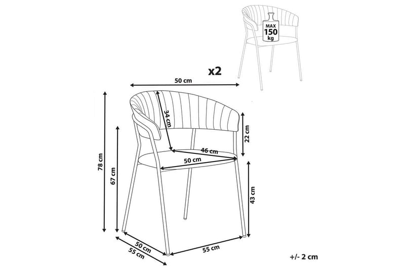 2 ruokatuolin setti Mariposa - Valkoinen, Musta/Bouclé - Huonekalut - Tuoli & nojatuoli - Ruokapöydän tuolit