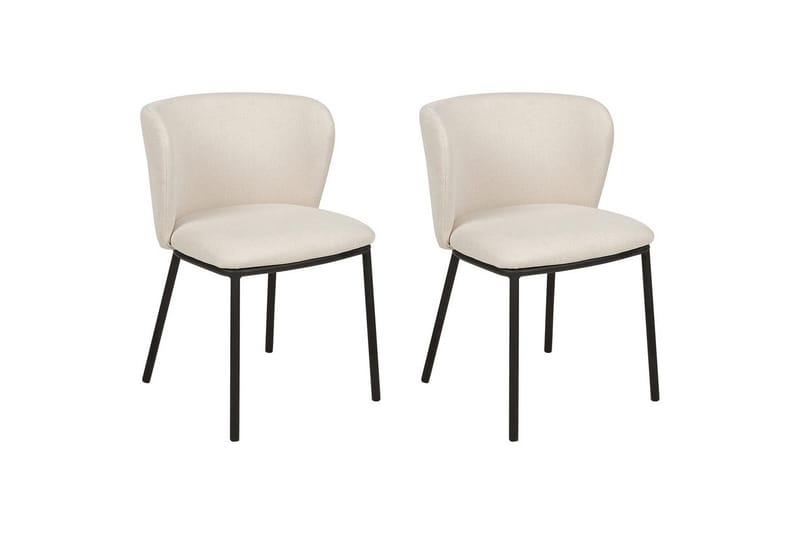2 ruokatuolin setti Mina - Beige, musta/Polyesteri - Huonekalut - Tuoli & nojatuoli - Ruokapöydän tuolit