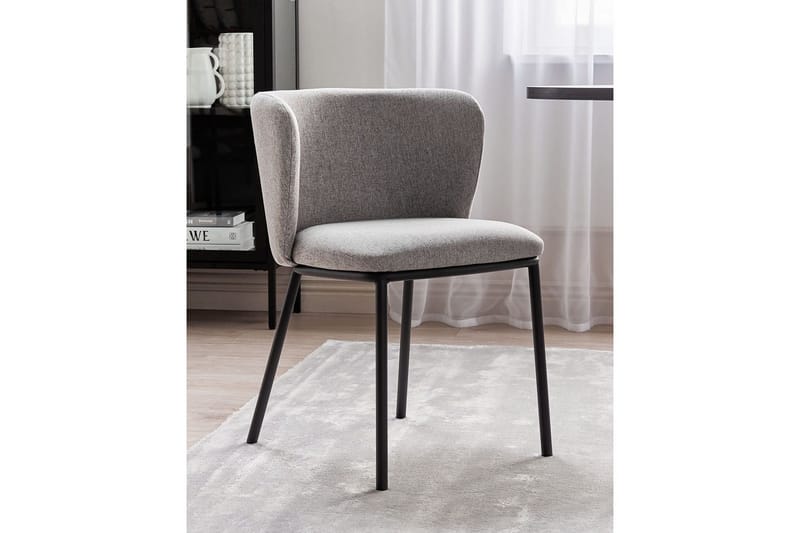 2 ruokatuolin setti Mina - Harmaa, musta/Polyesteri - Huonekalut - Tuoli & nojatuoli - Ruokapöydän tuolit