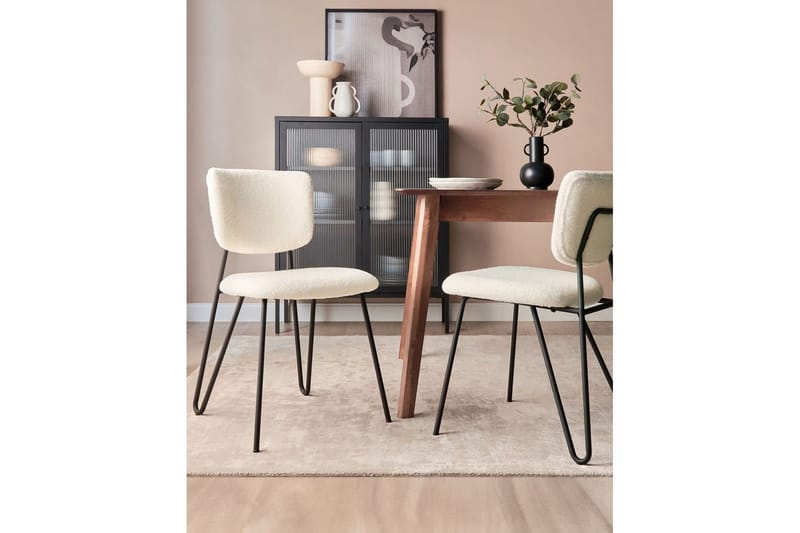 2 ruokatuolin setti Nelko - Valkoinen, Musta - Huonekalut - Tuoli & nojatuoli - Ruokapöydän tuolit