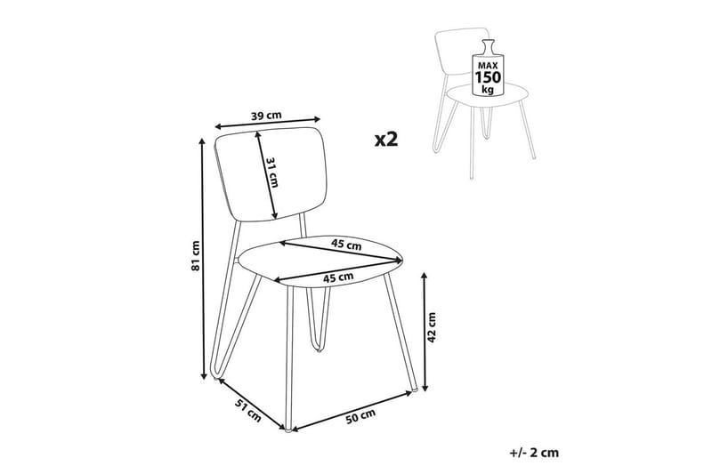 2 ruokatuolin setti Nelko - Valkoinen, Musta - Huonekalut - Tuoli & nojatuoli - Ruokapöydän tuolit