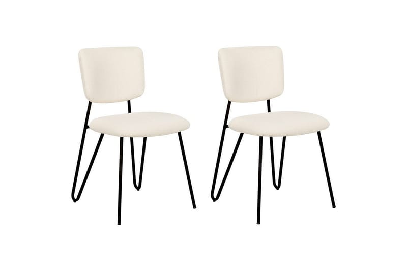 2 ruokatuolin setti Nelko - Valkoinen, Musta - Huonekalut - Tuoli & nojatuoli - Ruokapöydän tuolit