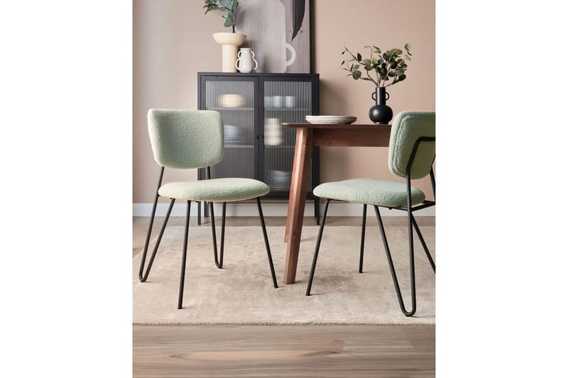 2 ruokatuolin setti Nelko - Vihreä, musta - Huonekalut - Tuoli & nojatuoli - Ruokapöydän tuolit
