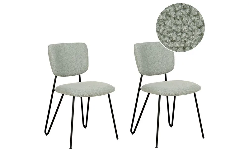 2 ruokatuolin setti Nelko - Vihreä, musta - Huonekalut - Tuoli & nojatuoli - Ruokapöydän tuolit