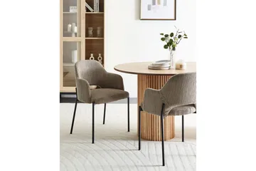 2 ruokatuolin setti Raton - Beige, musta - Huonekalut - Tuoli & nojatuoli - Ruokapöydän tuolit