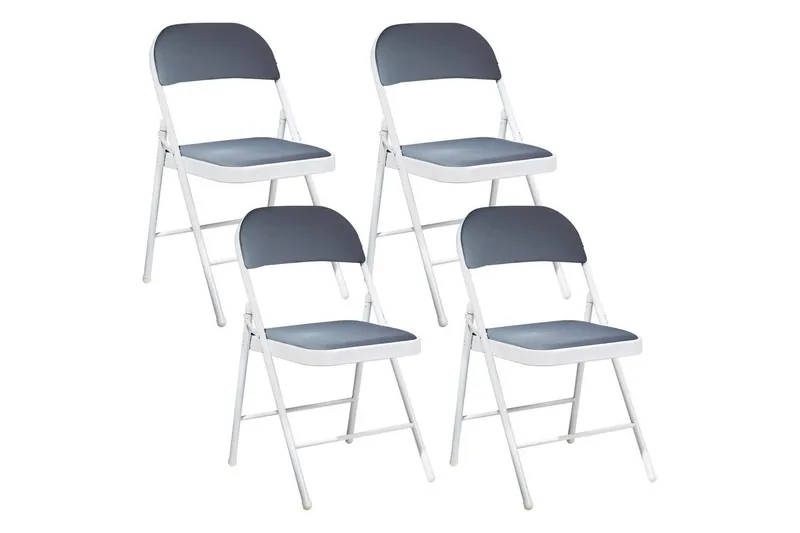 4 kokoontaitettavan tuolin setti Sparks - Harmaa, valkoinen - Huonekalut - Tuoli & nojatuoli - Taittotuolit & Pinottavat tuolit