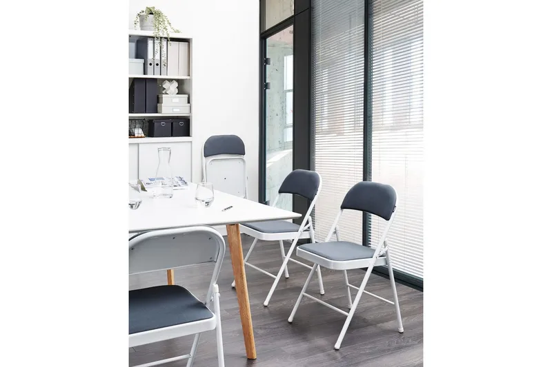 4 kokoontaitettavan tuolin setti Sparks - Harmaa, valkoinen - Huonekalut - Tuoli & nojatuoli - Taittotuolit & Pinottavat tuolit