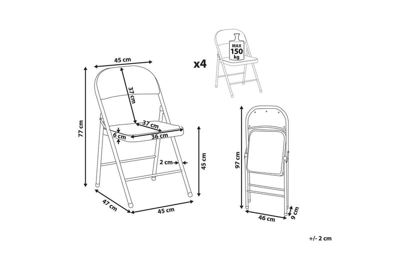 4 kokoontaitettavan tuolin setti Sparks - Sininen, Valkoinen - Huonekalut - Tuoli & nojatuoli - Taittotuolit & Pinottavat tuolit