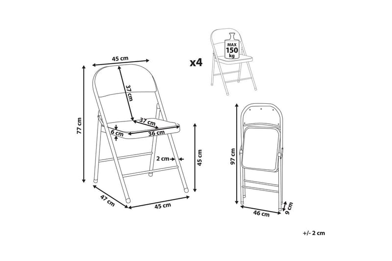 4 kokoontaitettavan tuolin setti Sparks - Sininen, Valkoinen - Huonekalut - Tuoli & nojatuoli - Taittotuolit & Pinottavat tuolit