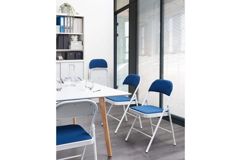 4 kokoontaitettavan tuolin setti Sparks - Sininen, Valkoinen - Huonekalut - Tuoli & nojatuoli - Taittotuolit & Pinottavat tuolit