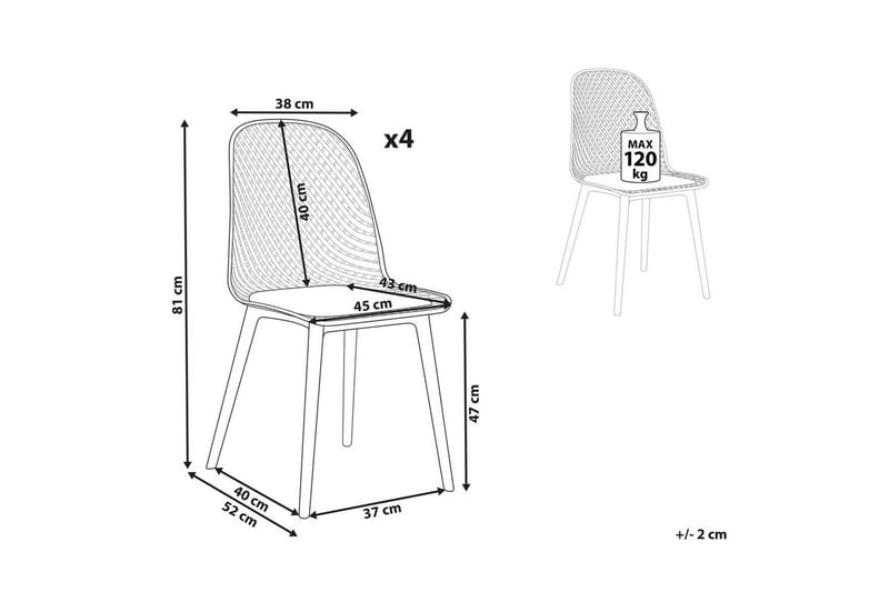 4 ruokatuolin setti Emory - Valkoinen - Huonekalut - Tuoli & nojatuoli - Ruokapöydän tuolit