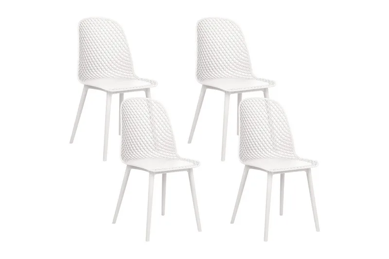 4 ruokatuolin setti Emory, Valkoinen