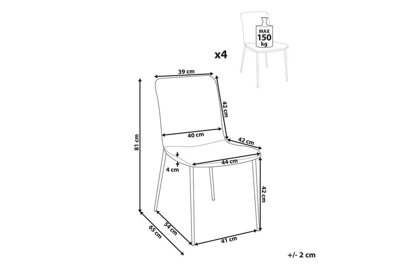 4 ruokatuolin setti Glendive - Tummansininen, musta - Huonekalut - Tuoli & nojatuoli - Ruokapöydän tuolit