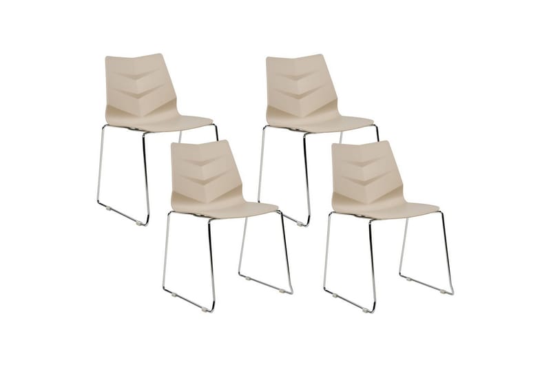 4 ruokatuolin setti Hartley - Beige, hopea - Huonekalut - Tuoli & nojatuoli - Ruokapöydän tuolit