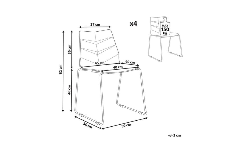 4 ruokatuolin setti Hartley - Tummanharmaa, hopea - Huonekalut - Tuoli & nojatuoli - Ruokapöydän tuolit