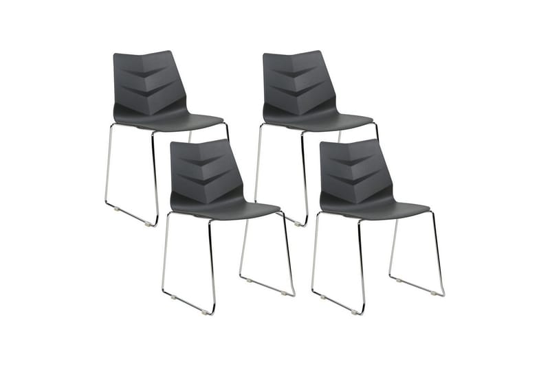 4 ruokatuolin setti Hartley, Tummanharmaa, hopea