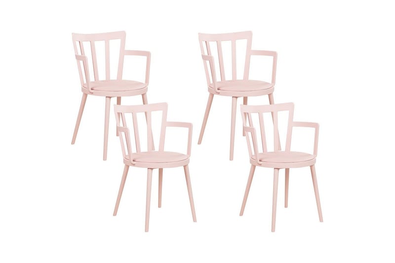 4 ruokatuolin setti Morill, Vaaleanpunainen