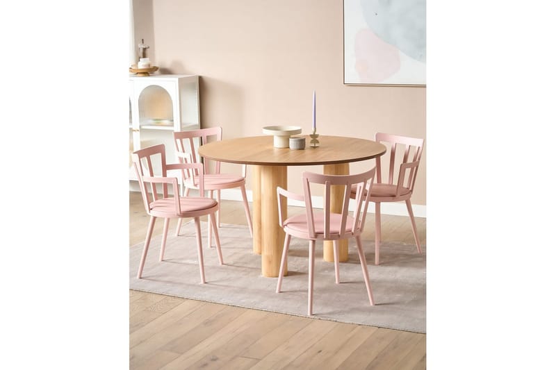 4 ruokatuolin setti Morill - Vaaleanpunainen - Huonekalut - Tuoli & nojatuoli - Ruokapöydän tuolit