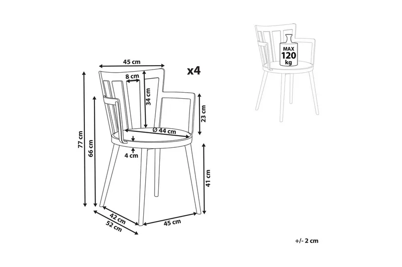 4 ruokatuolin setti Morill - Valkoinen - Huonekalut - Tuoli & nojatuoli - Ruokapöydän tuolit