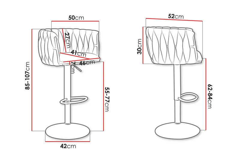 Aikka Baarituoli 107 cm - Beige - Huonekalut - Tuoli & nojatuoli - Baarituoli